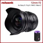 PERGEAR 12mm F2 Micro Single Camera Lens Super Wide-Angle Manual Focus Fixed Lens for Sony E / Fujifilm X / M4/3 / Nikon Z Mount