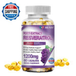 1200MG Resveratrol Maximum Strength Natural AntiAging Antioxidant 60 Capsules