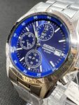 SEIKO Selection Chronograph Quartz SBTQ071 Mens Watch Silver Blue From Japan