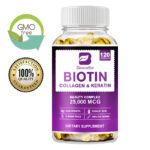 120pcs Biotin Collagen Capsules 25000mcg – Hair,Skin,Nails,Bones,Joints Vitamins