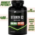 Vitamin B2 400mg | 180 Capsules | Riboflavin | Gluten Free & Non-GMO HealthFare