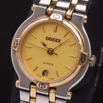 GUCCI 9000L WHITE SILVER DATE VINTAGE SWISS MADE WATCH Authentic