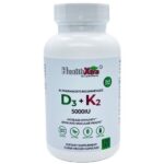 HealthXtra Vitamin D3+K2 Joint Support-Men & Women-5000IU-120 Capsules(4 Months)