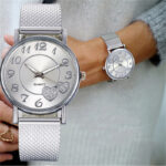 Fashion New Women Stainless Steel Double Heart Watches Quartz Analog Wrist Watch