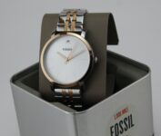 NEW AUTHENTIC FOSSIL LUX LUTHER SILVER ROSE GOLD DIAMOND MEN’S BQ2417 WATCH