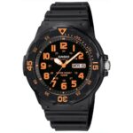 Casio MRW200H-4BV   Black & Orange Dial Resin Band  Watch