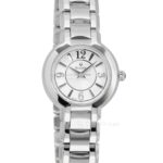 BULOVA Womens Slim Dress Watch, Round Silver Dial, Stainless Steel Band