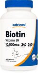 Nutricost Biotin (Vitamin B7) 10,000mcg (10mcg), 240 Capsules, 240 Servings