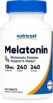 Nutricost Melatonin 10mg, 240 Tablets – 10mg Per Serving, Non-GMO, Gluten Free