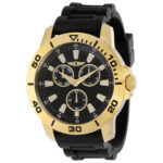 Invicta Men’s Watch I by Invicta Chrono Gold Tone Case Black Strap IBI36460