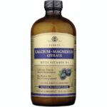 Solgar Liquid Calcium Magnesium Citrate with Vitamin D3 – Blueberry 16 fl oz Liq