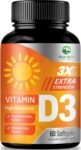 Vitamin D3 Extra Strength 5000 iu (125 mcg) High Absorption for Bone and Muscle