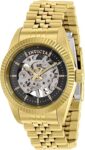 INVICTA 36451 AUTOMATIC BLACK SKELETON DIAL GOLD TONE WOMENS WATCH