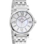 BULOVA Womens 24 Diamonds Dress Watch, White MOP Dial, Stainless Steel Band