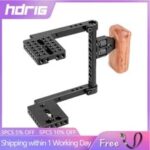 HDRIG  DSLR Video Camera Cage Stabilizer Rig with Wooden Handle(right) For Canon Nikon Sony A99