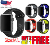 Sport Silicone Band for Apple Watch 9 8 7 6 5 4 3 2 SE 38/40/41/42/44/45/49mm