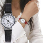 Women’s Casual Quartz Leather Band Strap Watch Round-Analog Wrist-Watch Watches