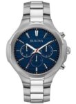 Bulova Men’s Quartz Chronograph Silver Blue Dial Watch 46mm 96A200