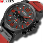 CURREN Military Men’s Watch Sport Chronograph Leather Infantry Reloj Para Hombre