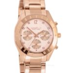 Caravelle by Bulova Womens Rose Gold Chronograph Watch Crystals Stainless Steel