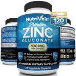 Nutrivein Zinc Gluconate 100mg – 120 Capsules – Immunity Defense Max Strength