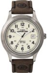 Timex T49870, Men’s “Expedition” Brown Leather Watch, Indiglo, Date