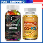 Vitamin K2 (MK7) with D3 10,000 IU Supplement, BioPerine Capsules, Immune Health