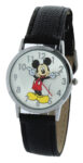 Disney Mickey Mouse Molded-Hands Black Watch, Genuine Leather – MCK668