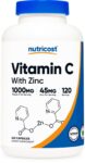 Nutricost Vitamin C with Zinc Capsules, 120 Servings – 1000mg Vitamin C