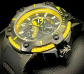 Invicta 41173 DC Comics Batman Bruce Wayne Ed Black/Yellow Strap 53MM Dial Watch