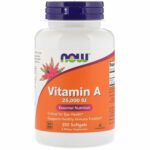 Now Foods VITAMIN A 25000 IU 250 Softgels – Eye Health & Immune Support