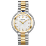 Bulova Rubaiyat Women’s Quartz Diamond Accent Sapphire Crystal Watch 35MM 98R246