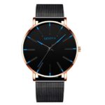 Men’s Fashion Ultra Thin Watches Business Stainless Steel Mesh Quartz Watch