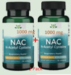 2 Pack NAC N-Acetyl-Cysteine 1000 mg Free Radical Protection Respiratory Health