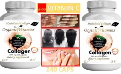 2-SET Colagen  Vitamin C Hydrolized Collagen 1000 MG 240-CAPS