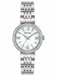 Bulova Women’s Crystal Accents Silver Tone Quartz Bracelet Watch 30MM 96X149