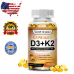 120Pcs Vitamin K2+D3 Supplement Strong Bones, Healthy Heart & Mood Booster Vegan