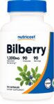 Nutricost Bilberry Capsules 1200mg Equivalent (90 Vegetarian Capsules)