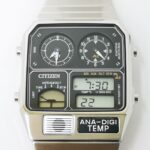 CITIZEN Ana-Digi Temp JG2101-78E Black Silver Reproduction Men Watch New in Box