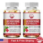 2 Bottles Berberine HCL Extract 1200mg, Healthy Cholesterol, Anti-inflammatory