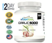 Organic Garlic Capsules – SOFGELS  – 100 Capsules SOFGELS 5000 ORGANIC VITAMINS