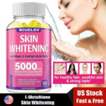 60/120pcs Best Glutathione 5000 Mcg Skin Whitening Pills Anti-Aging Supplement