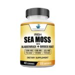 Irish Sea Moss 1200mg, Bladderwrack 1200mg and Burdock Root 225mg – 120 Caps