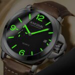 Men’s Luminor Marina Homage Watch Automatic Mechanical Leather Band Luminous Gmt