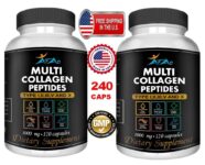 Collagen Peptides pills 1000 mg Hydrolyzed Collagen i, ii,iii,V,X 240 capsules