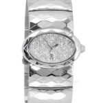 Roberto Cavalli Womens Watch Glitz Pave Crystal Dial Silver Stainless Steel Band