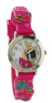 NIB Barbie Mattel Wristwatch Quartz Japan Movement silver CASE Pink SILICON Band