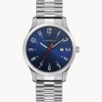 Caravelle Traditional Blue Dial Quartz Expansion Band Men’s Watch 40MM 43B161