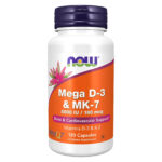 NOW FOODS Mega D-3 & MK-7 – 120 Veg Capsules