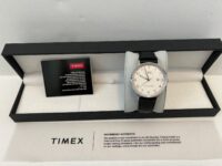 Timex Men’s TW2T69900 A7 Waterbury Automatic SS Watch w/ Black Leather Band.